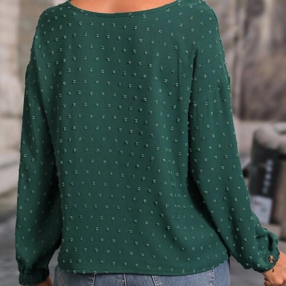 Green Womens Sleeve Blouse - Picture 2 of 4